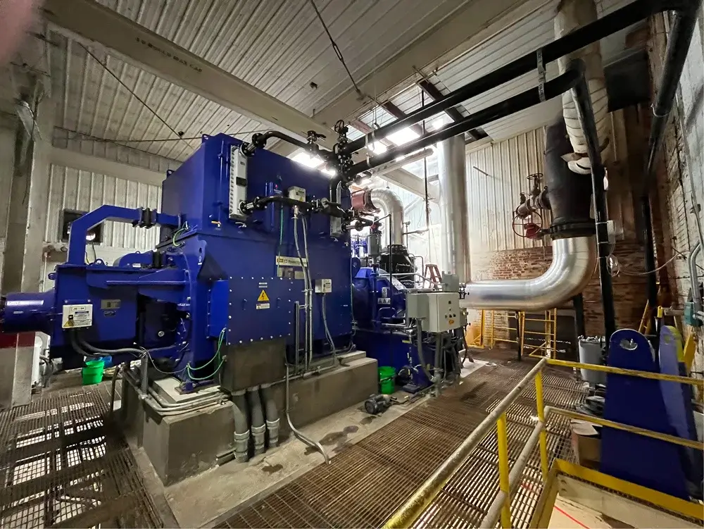Large industrial machine handling fuel and ash.