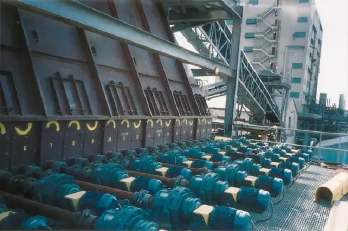 Industrial equipment handling system in operational setting.